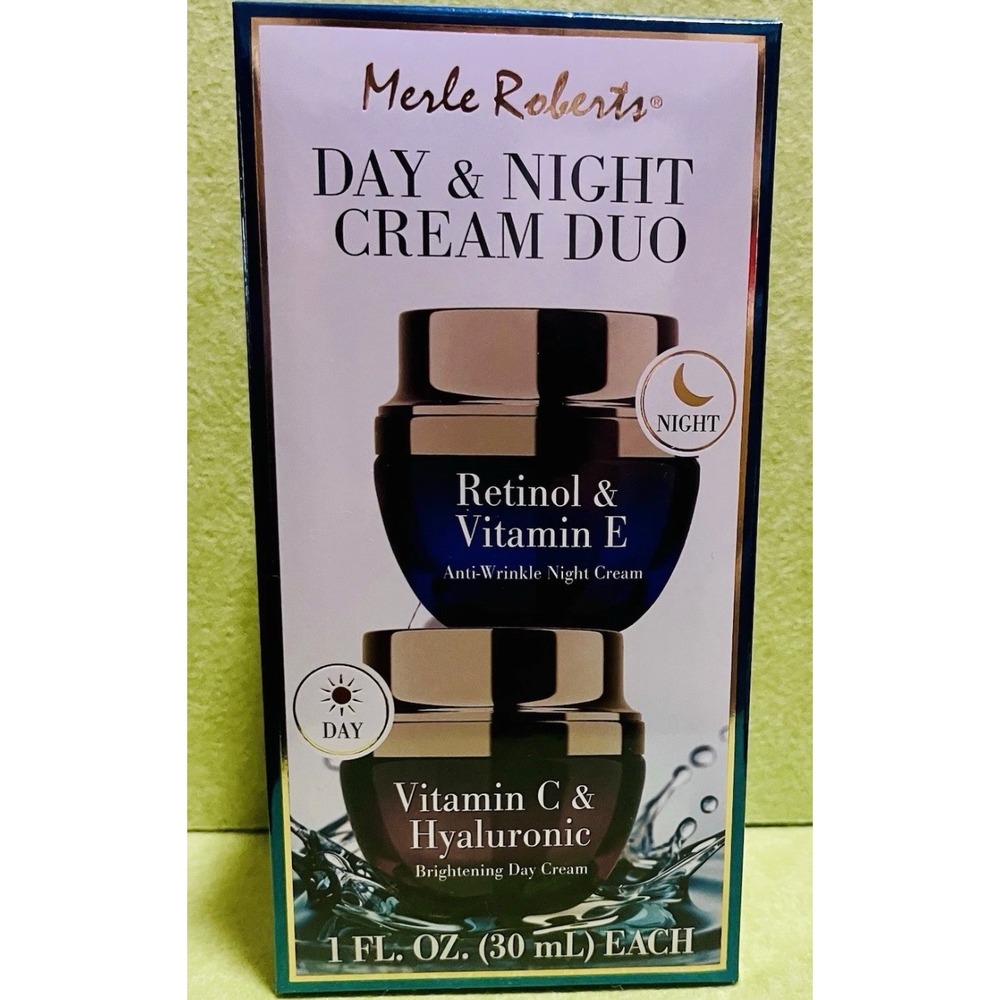 Merle Roberts Day & Night Cream Duo Vitamin C Retinol Skincare Set 1oz Each‎